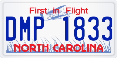 NC license plate DMP1833