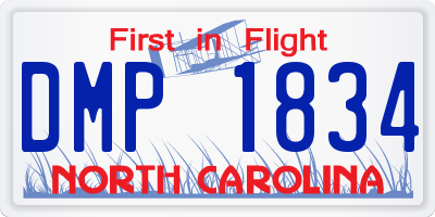 NC license plate DMP1834
