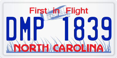 NC license plate DMP1839