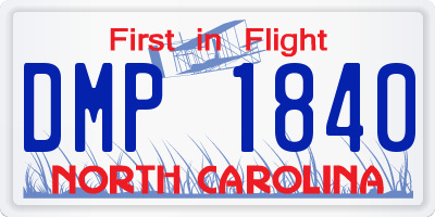 NC license plate DMP1840