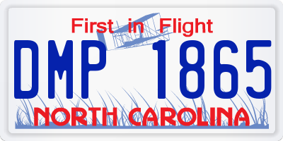 NC license plate DMP1865