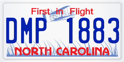 NC license plate DMP1883