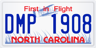 NC license plate DMP1908