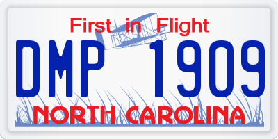 NC license plate DMP1909