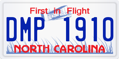 NC license plate DMP1910