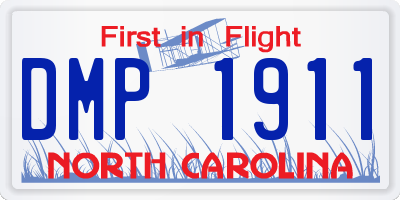 NC license plate DMP1911