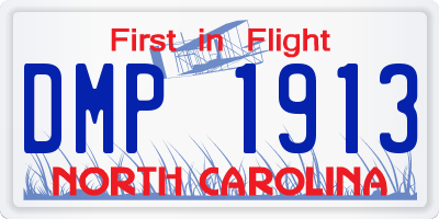 NC license plate DMP1913
