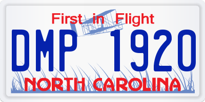 NC license plate DMP1920