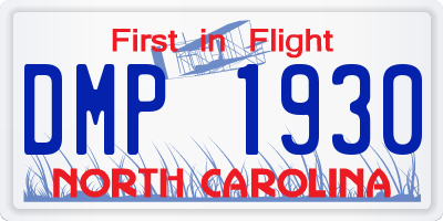 NC license plate DMP1930