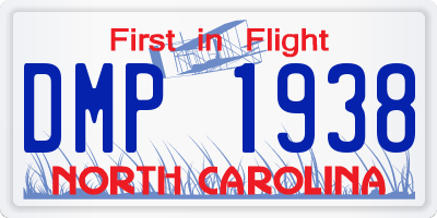 NC license plate DMP1938