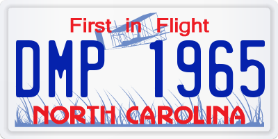 NC license plate DMP1965