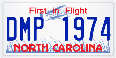 NC license plate DMP1974