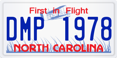 NC license plate DMP1978
