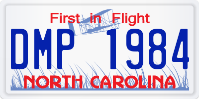 NC license plate DMP1984