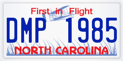 NC license plate DMP1985