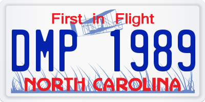 NC license plate DMP1989