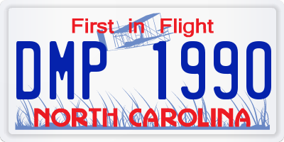 NC license plate DMP1990