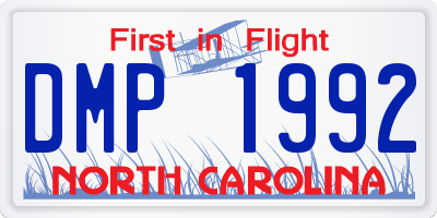 NC license plate DMP1992