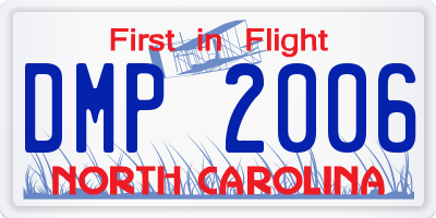 NC license plate DMP2006
