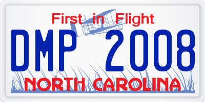 NC license plate DMP2008