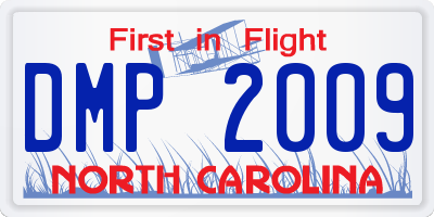 NC license plate DMP2009