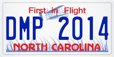NC license plate DMP2014