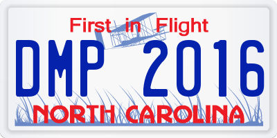 NC license plate DMP2016