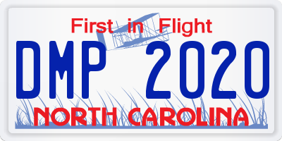 NC license plate DMP2020