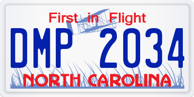 NC license plate DMP2034
