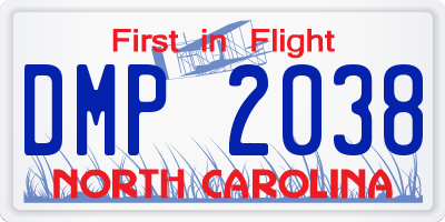 NC license plate DMP2038