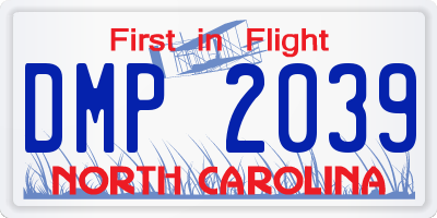 NC license plate DMP2039