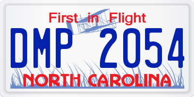 NC license plate DMP2054