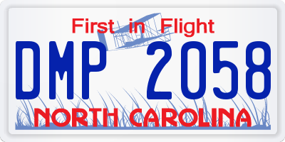 NC license plate DMP2058