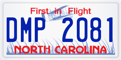 NC license plate DMP2081