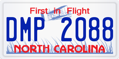 NC license plate DMP2088