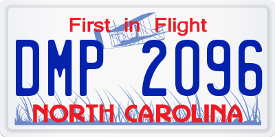 NC license plate DMP2096
