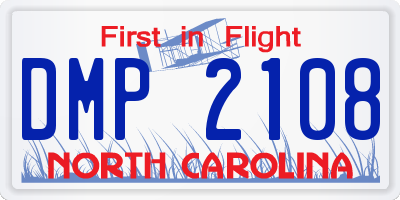 NC license plate DMP2108
