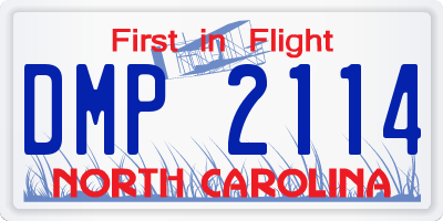 NC license plate DMP2114