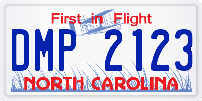 NC license plate DMP2123