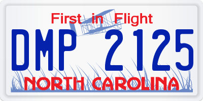 NC license plate DMP2125