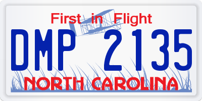 NC license plate DMP2135