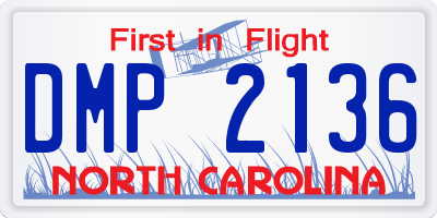 NC license plate DMP2136