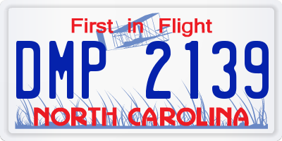 NC license plate DMP2139