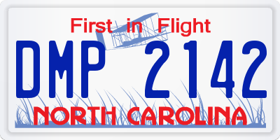 NC license plate DMP2142