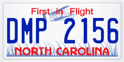 NC license plate DMP2156