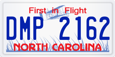 NC license plate DMP2162