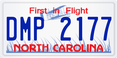NC license plate DMP2177