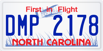 NC license plate DMP2178