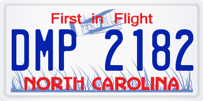 NC license plate DMP2182
