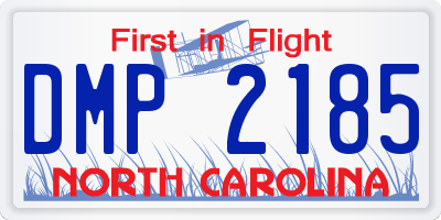 NC license plate DMP2185